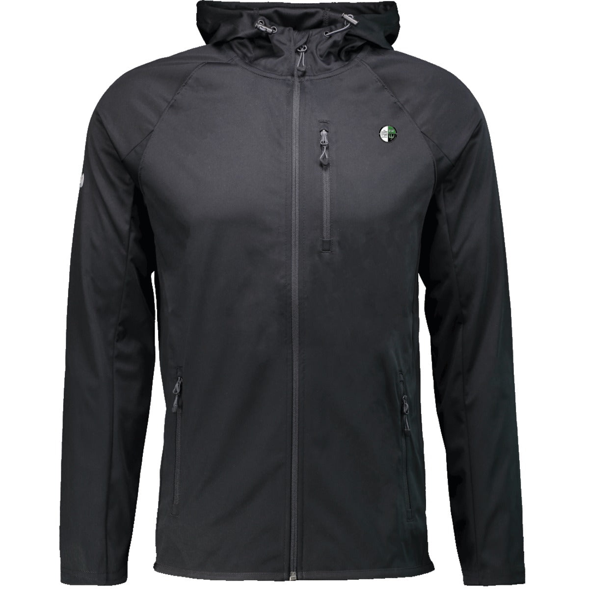 7605M-Herren-Softshell – Vereinslogo herzseitig Schwarz Vorderseite