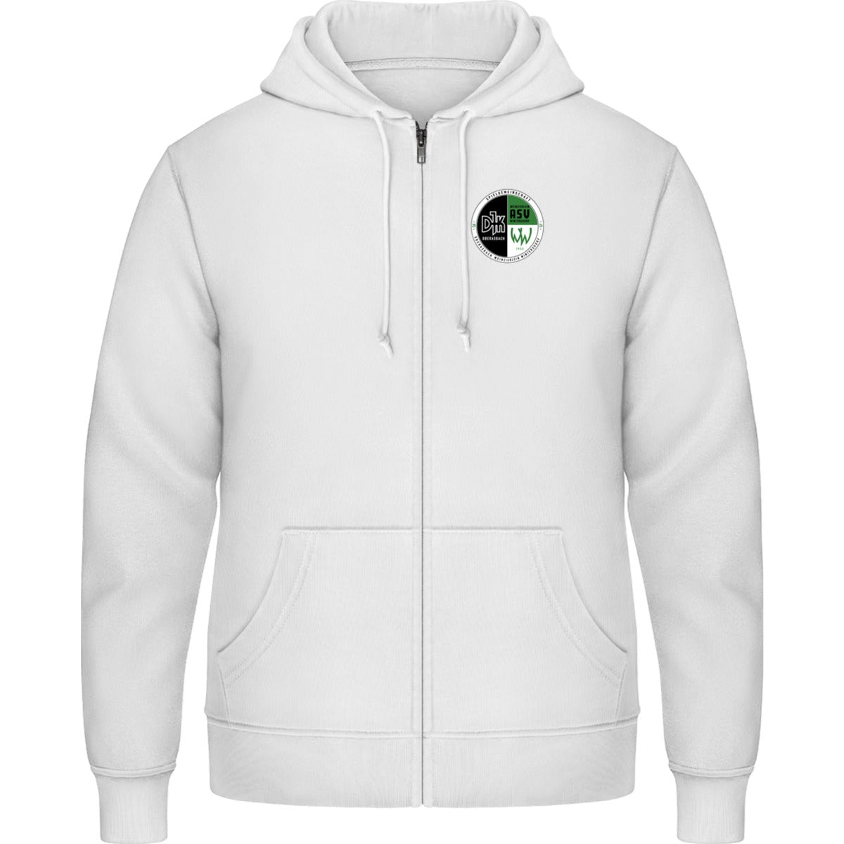 Zip Hoodie JH050 – Vereinslogo herzseitig Arctic White Vorderseite