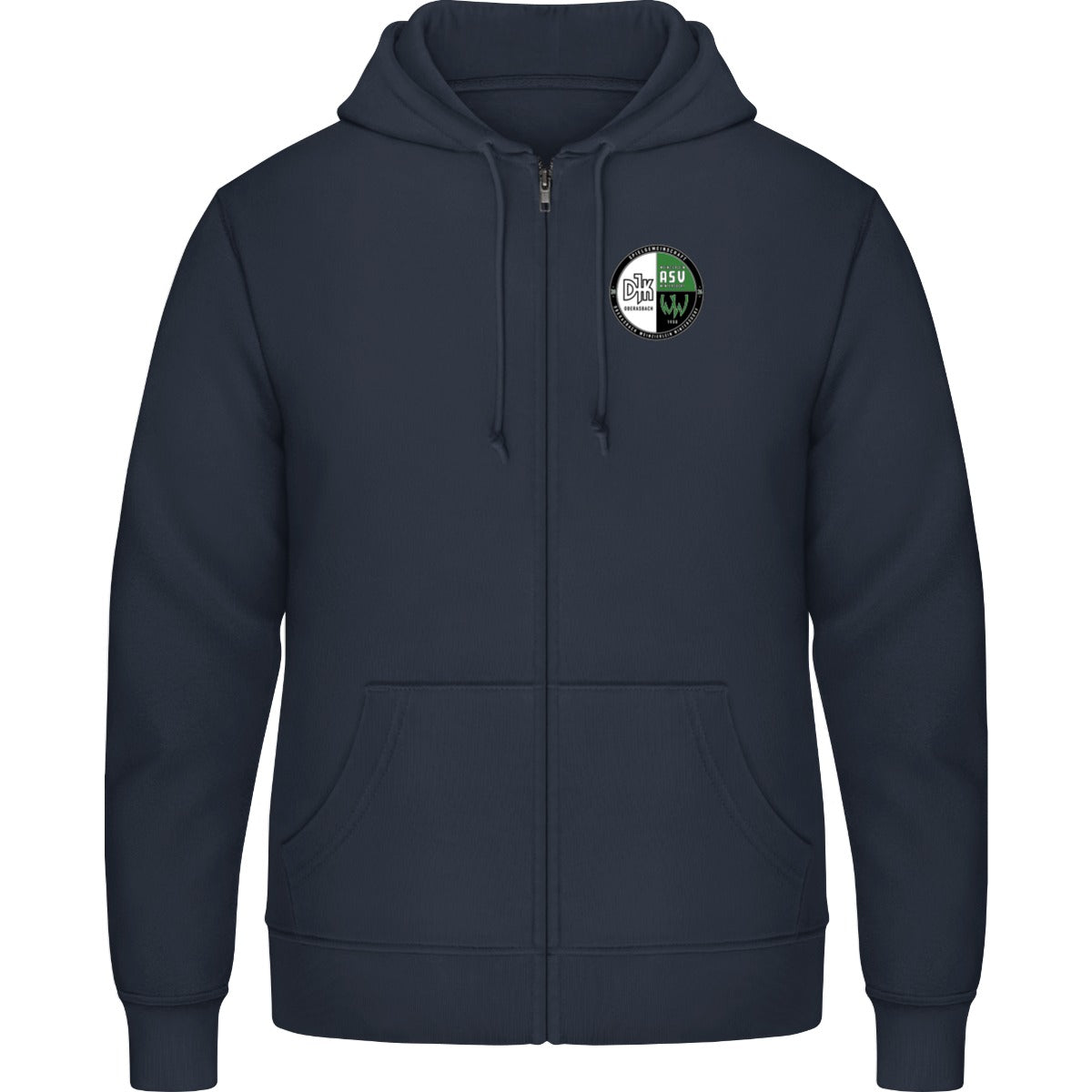 Zip Hoodie JH050 – Vereinslogo herzseitig Black Smoke Vorderseite