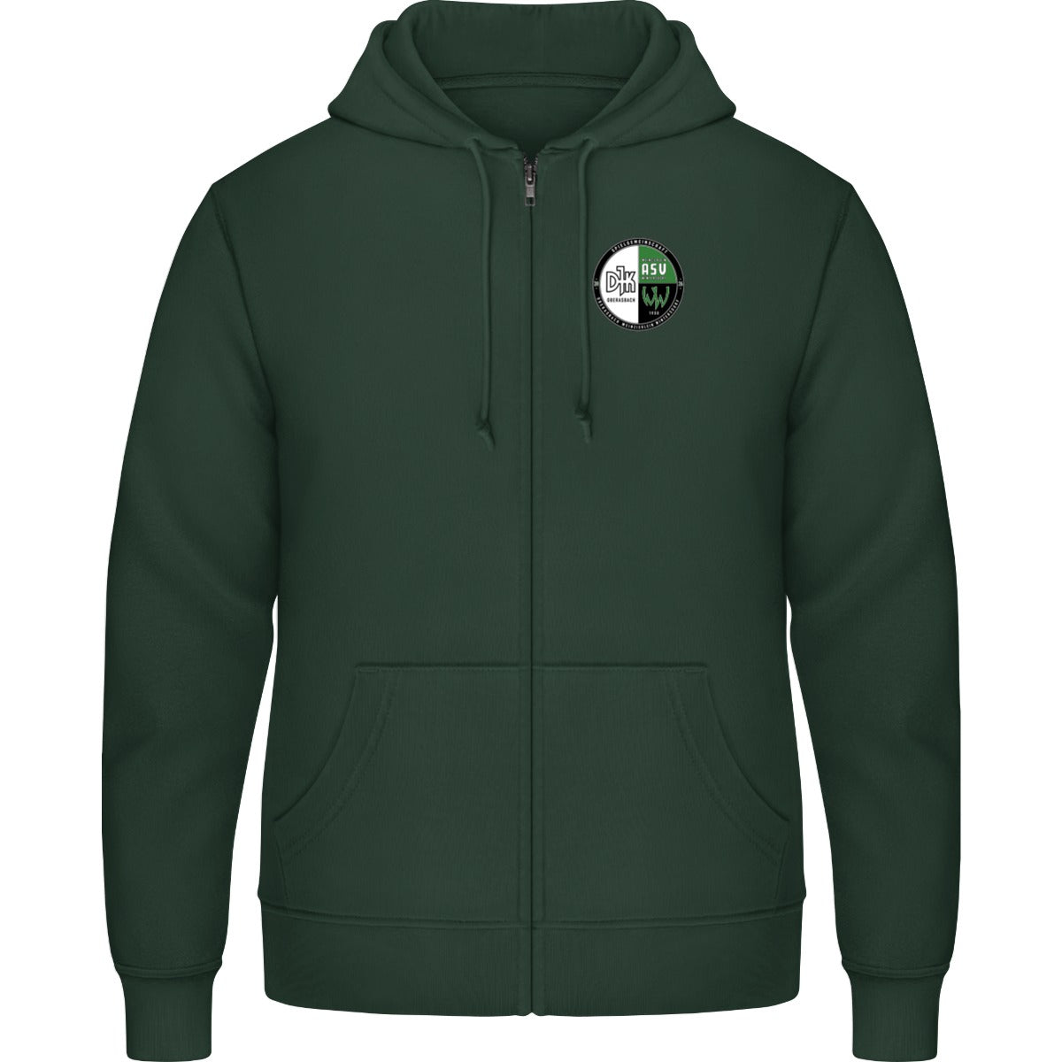 Zip Hoodie JH050 – Vereinslogo herzseitig Bottle Green Vorderseite