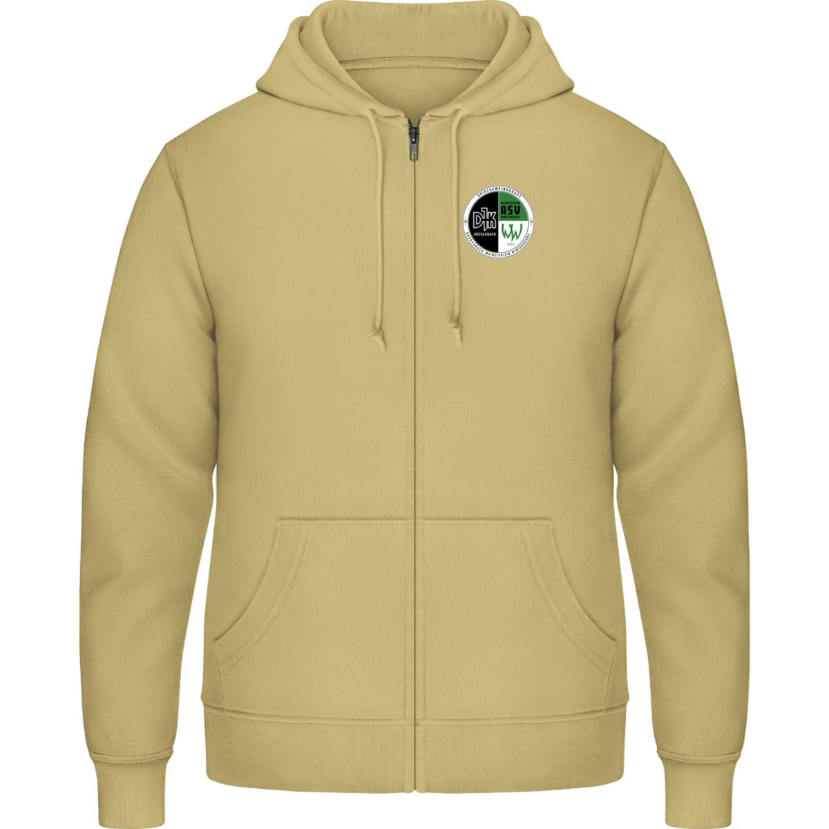 Zip Hoodie JH050 – Vereinslogo herzseitig Desert Sand Vorderseite