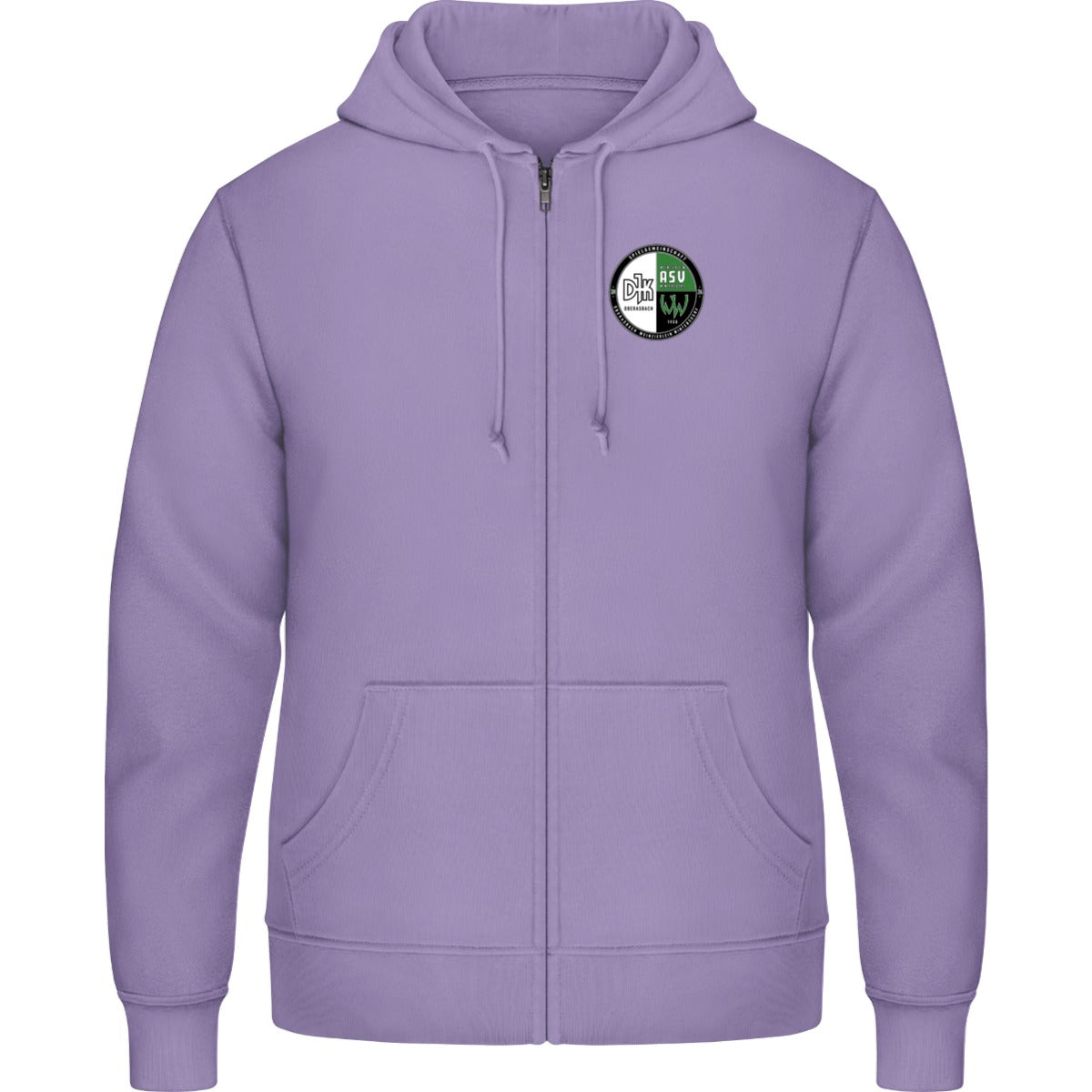 Zip Hoodie JH050 – Vereinslogo herzseitig Digital Lavender Vorderseite