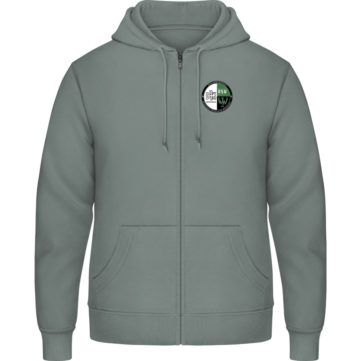 Zip Hoodie JH050 – Vereinslogo herzseitig Dusty Green Vorderseite