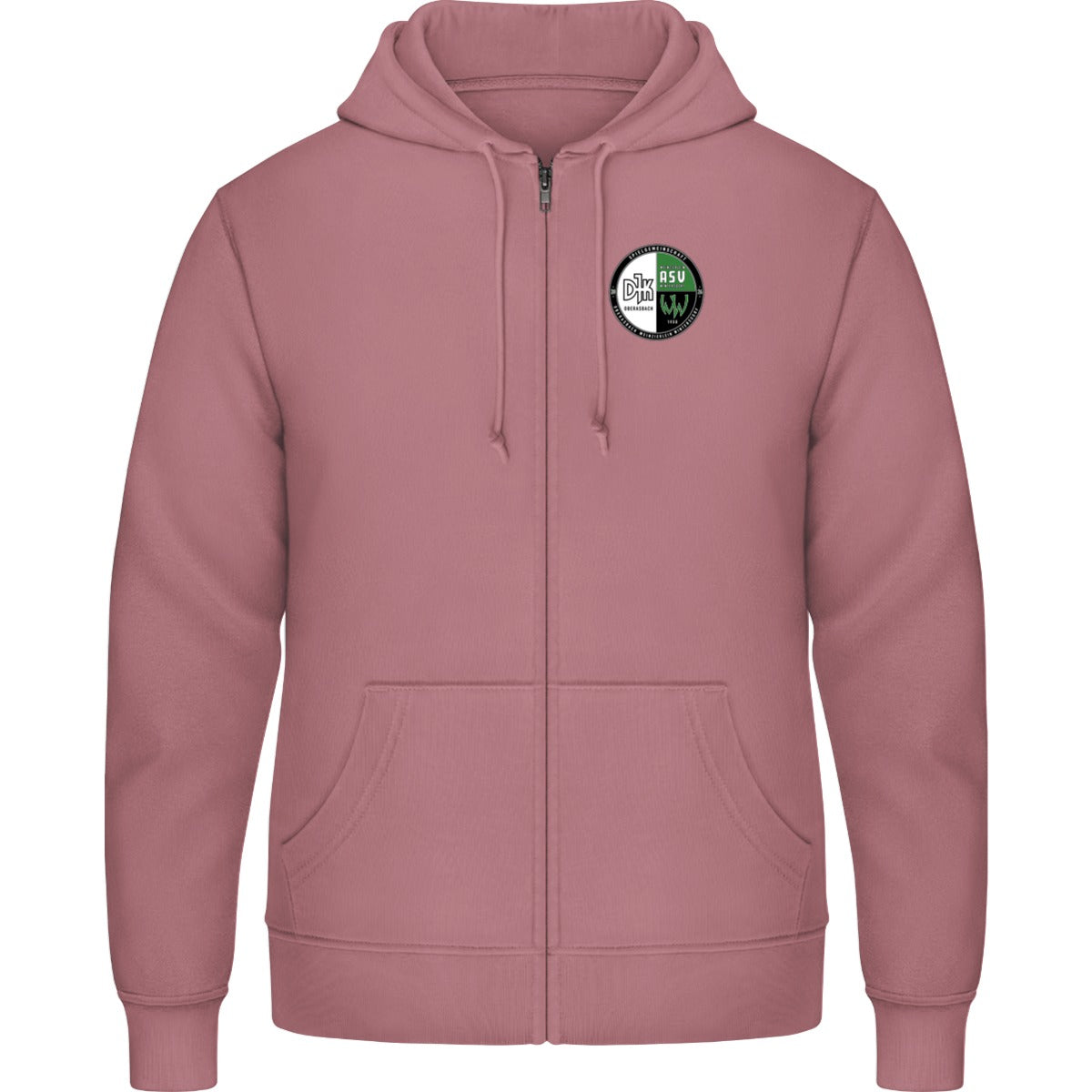 Zip Hoodie JH050 – Vereinslogo herzseitig Dusty Pink Vorderseite