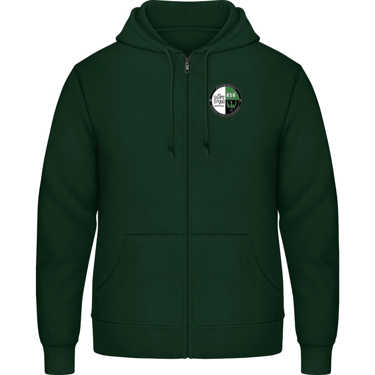 Zip Hoodie JH050 – Vereinslogo herzseitig Forrest Green Vorderseite