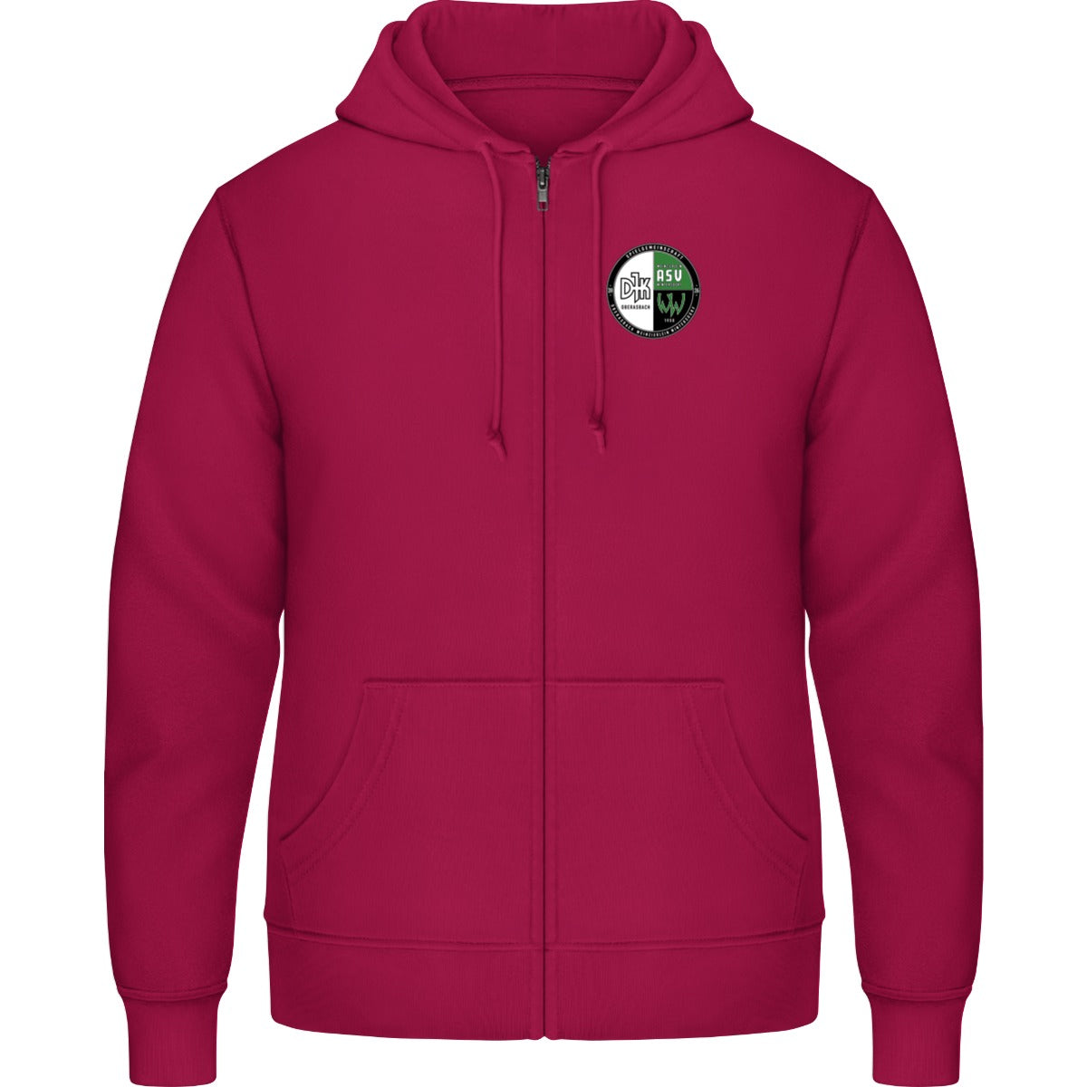 Zip Hoodie JH050 – Vereinslogo herzseitig Hot Pink Vorderseite