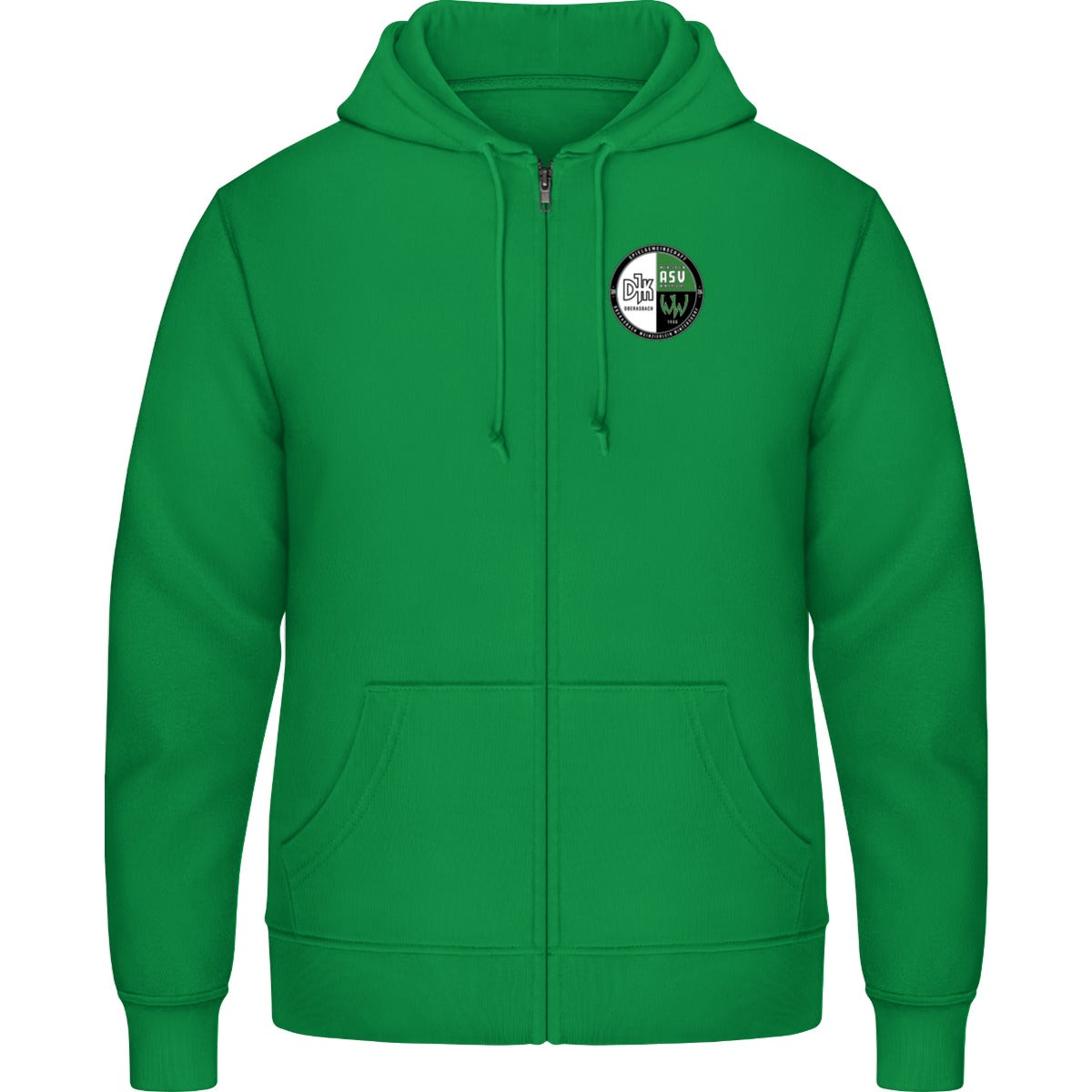 Zip Hoodie JH050 – Vereinslogo herzseitig Kelly Green Vorderseite