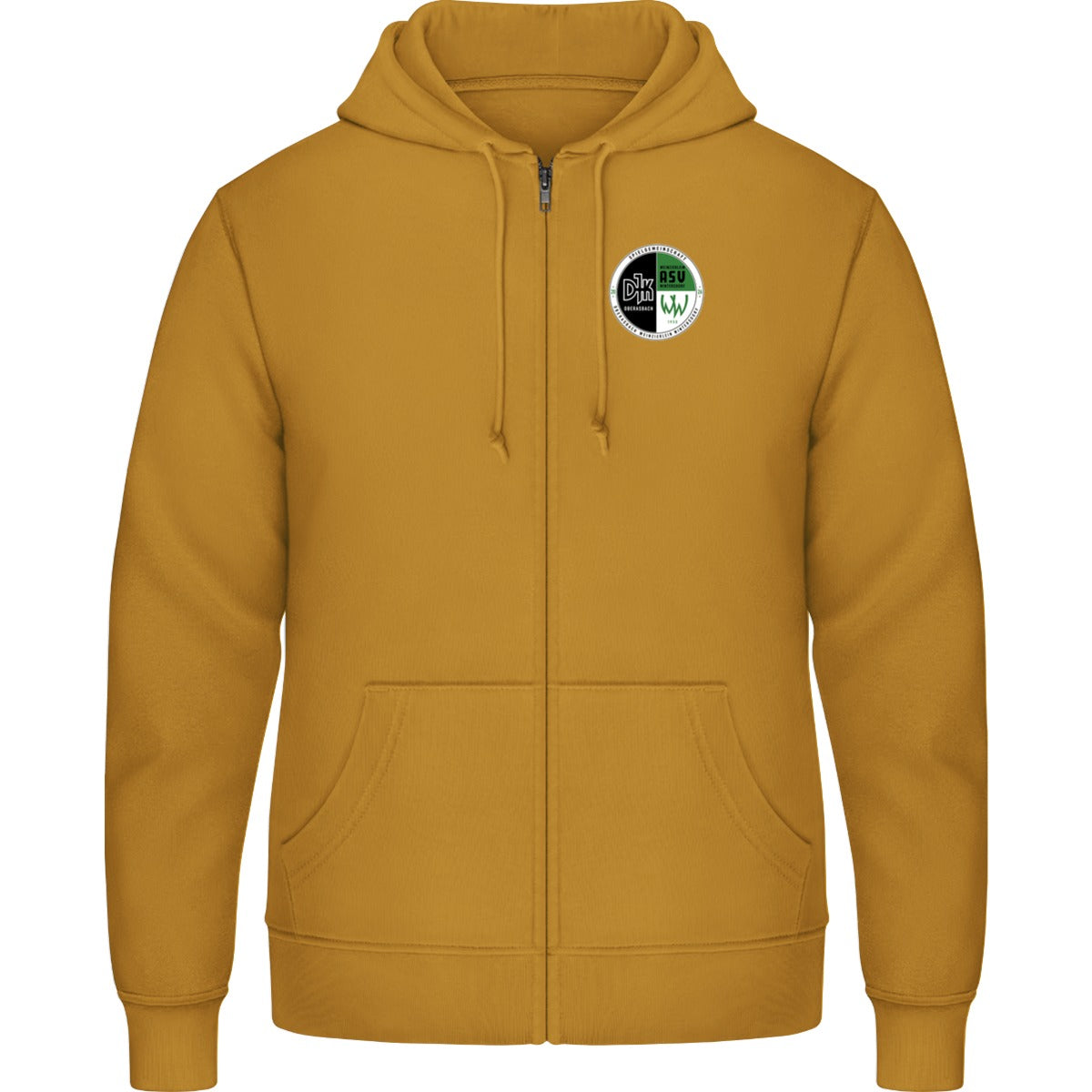 Zip Hoodie JH050 – Vereinslogo herzseitig Mustard Vorderseite
