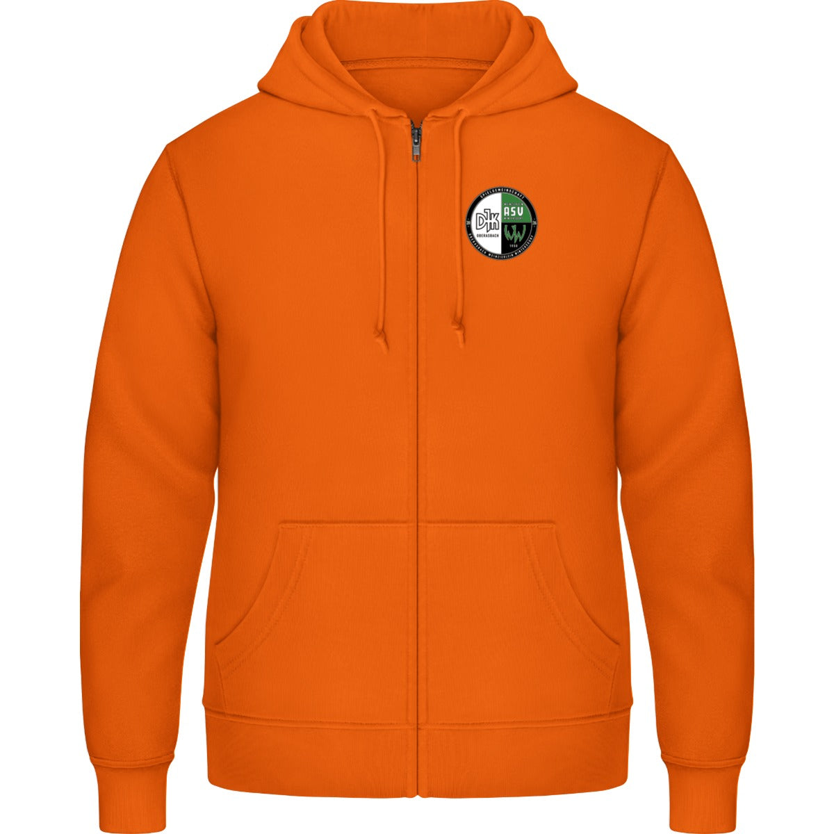Zip Hoodie JH050 – Vereinslogo herzseitig Orange Crush Vorderseite