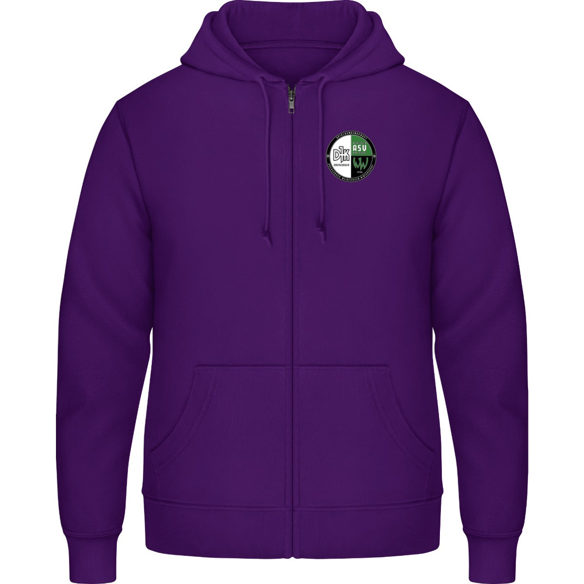 Zip Hoodie JH050 – Vereinslogo herzseitig Purple Vorderseite