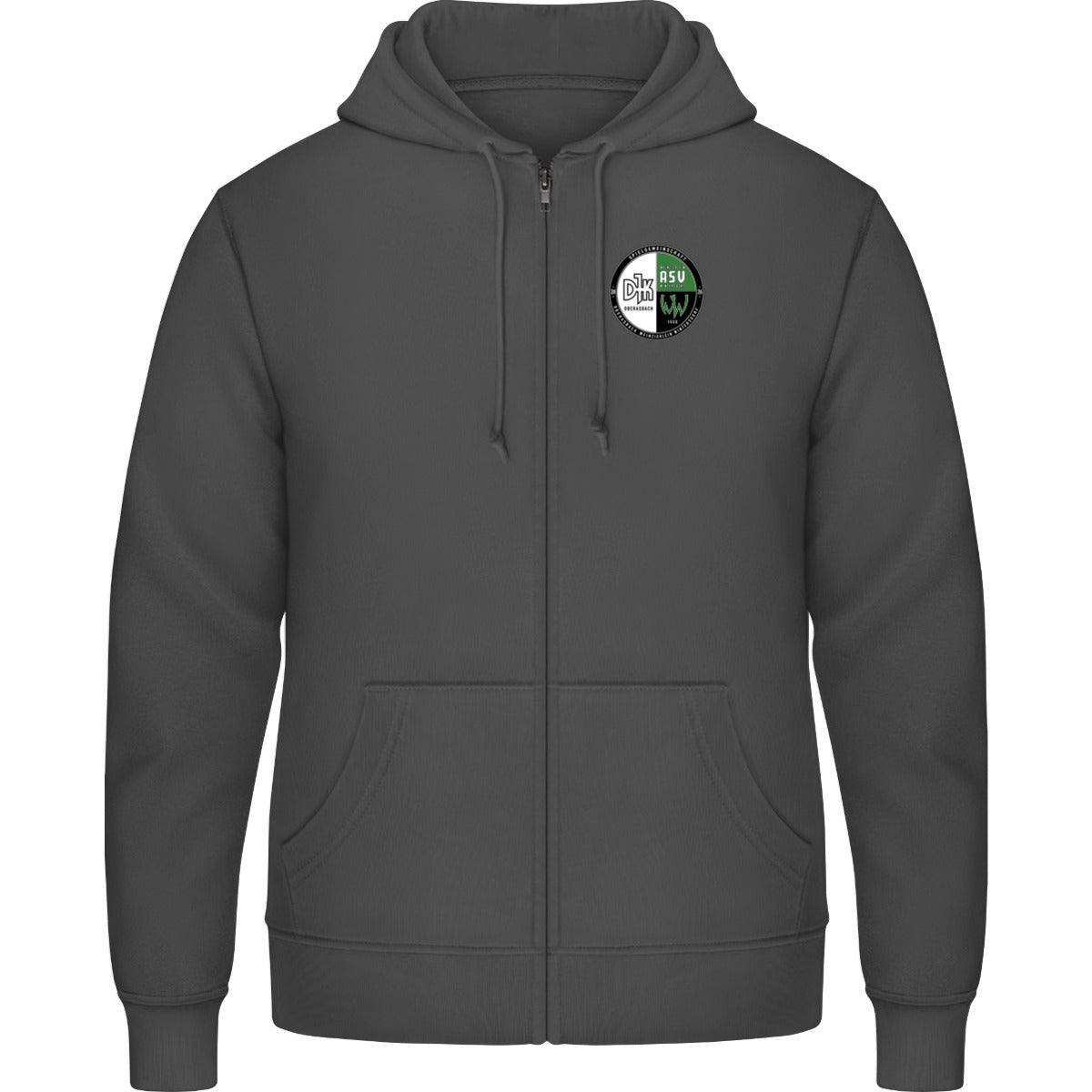 Zip Hoodie JH050 – Vereinslogo herzseitig Steel Grey Solid Vorderseite