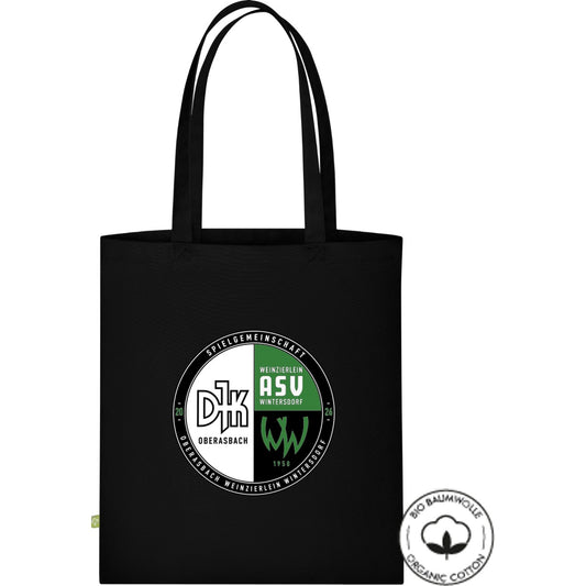 Tasche Bio Baumwolle WM261 – Vereinslogo mittig groß Black Vorderseite