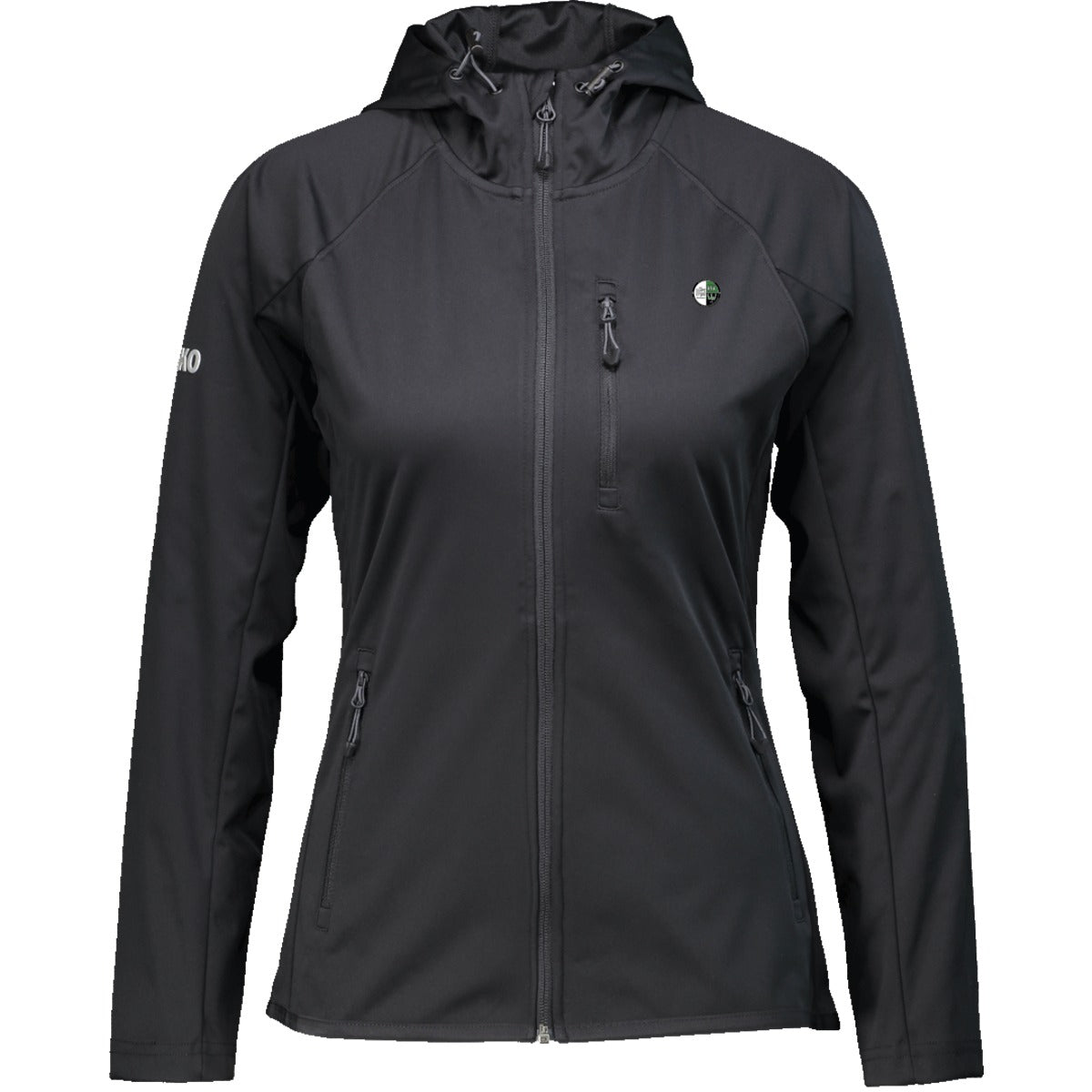 7605W-Damen-Softshell – Vereinslogo herzseitig Schwarz Vorderseite