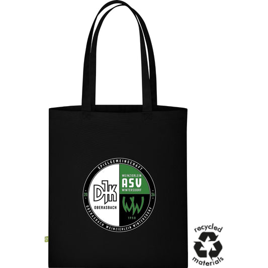 Stofftasche Recycled Baumwolle WM901 – Vereinslogo mittig groß Black Vorderseite