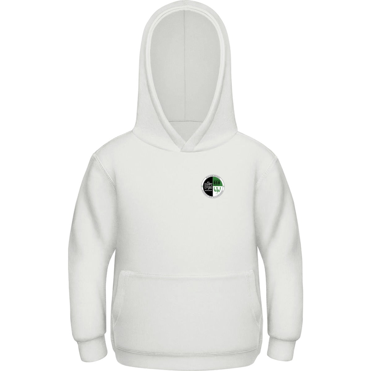 Basic Kinder Hoodie JH001K – Vereinslogo herzseitig Ash Vorderseite