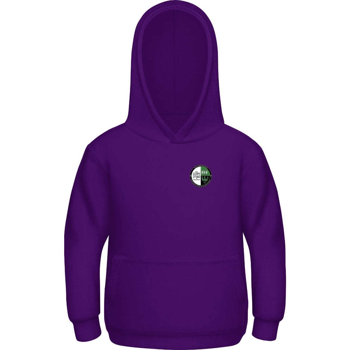 Basic Kinder Hoodie JH001K – Vereinslogo herzseitig Purple Vorderseite