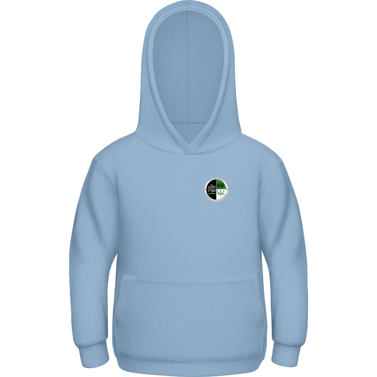Basic Kinder Hoodie JH001K – Vereinslogo herzseitig Sky Blue Vorderseite