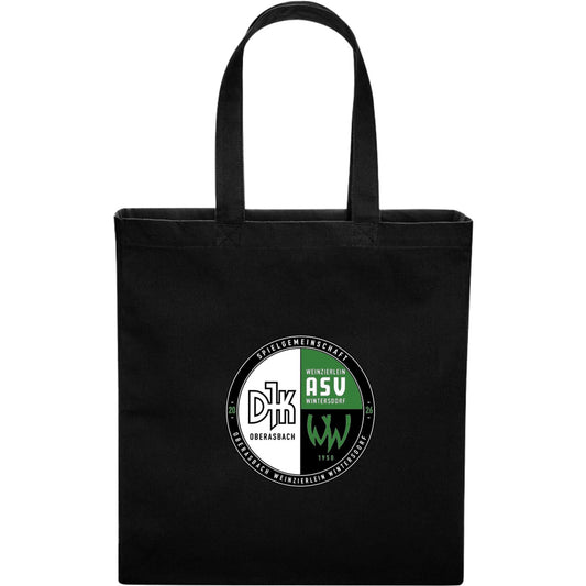 Classic Canvas Shopper WM108 – Vereinslogo mittig groß Black Vorderseite