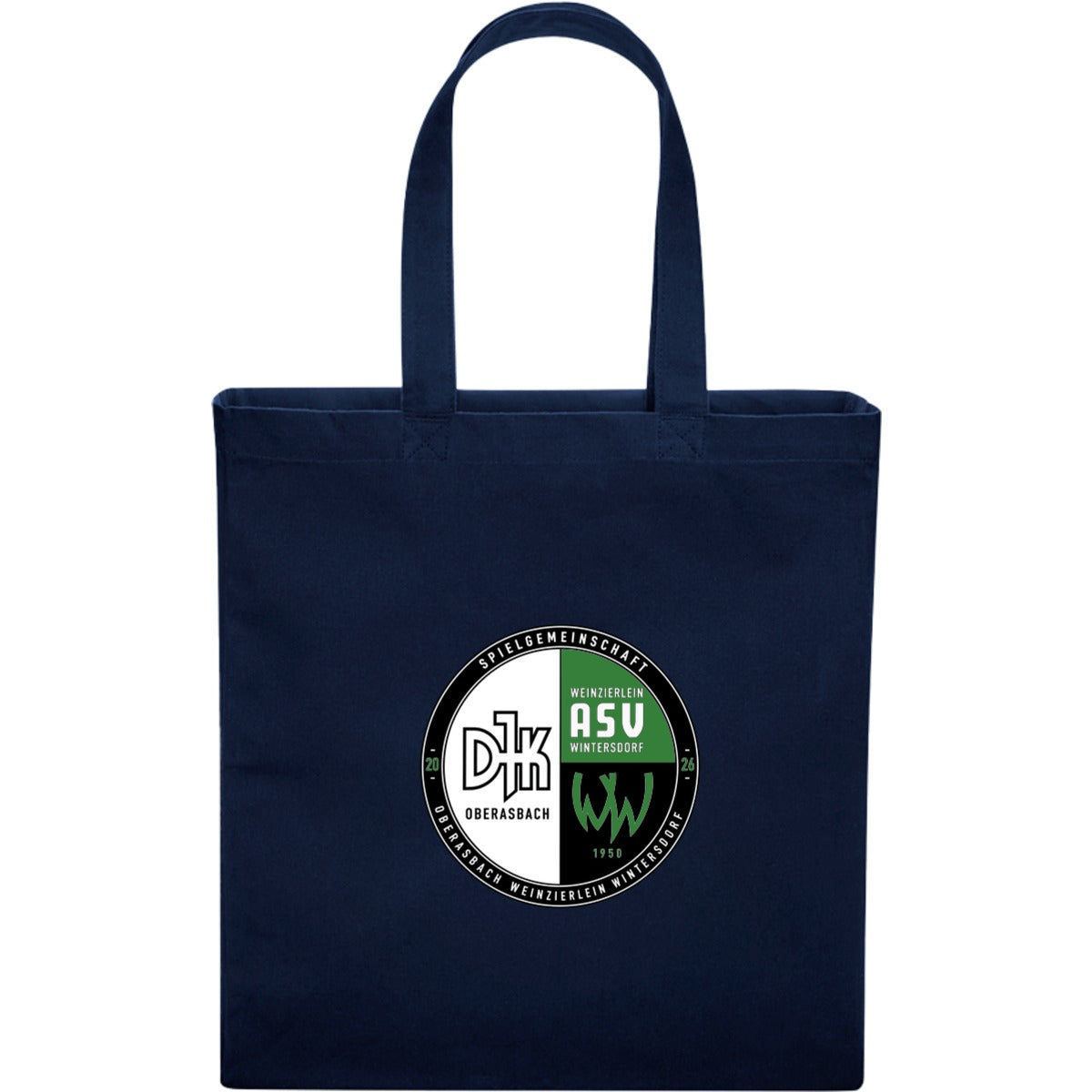 Classic Canvas Shopper WM108 – Vereinslogo mittig groß French Navy Vorderseite