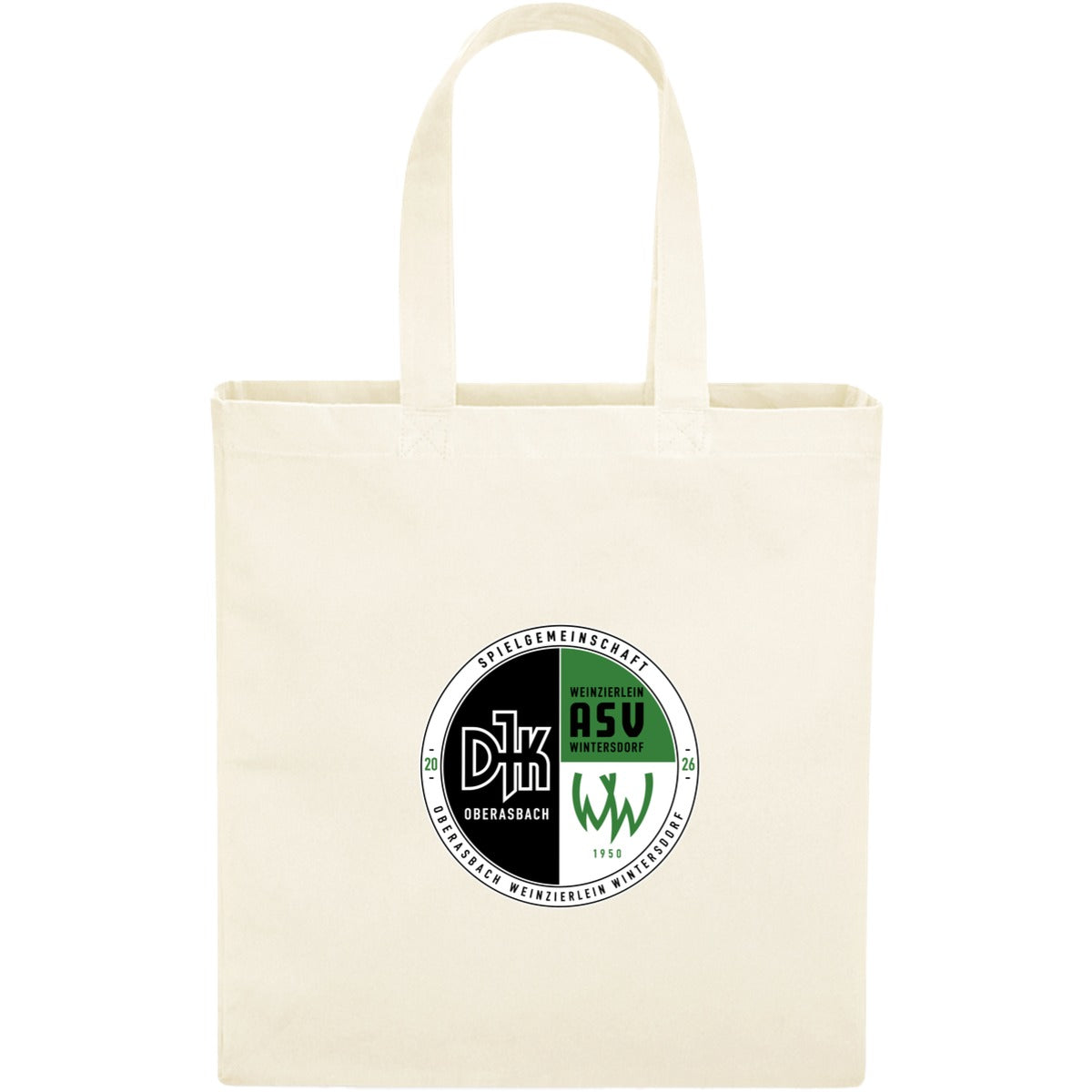 Classic Canvas Shopper WM108 – Vereinslogo mittig groß Natural Vorderseite