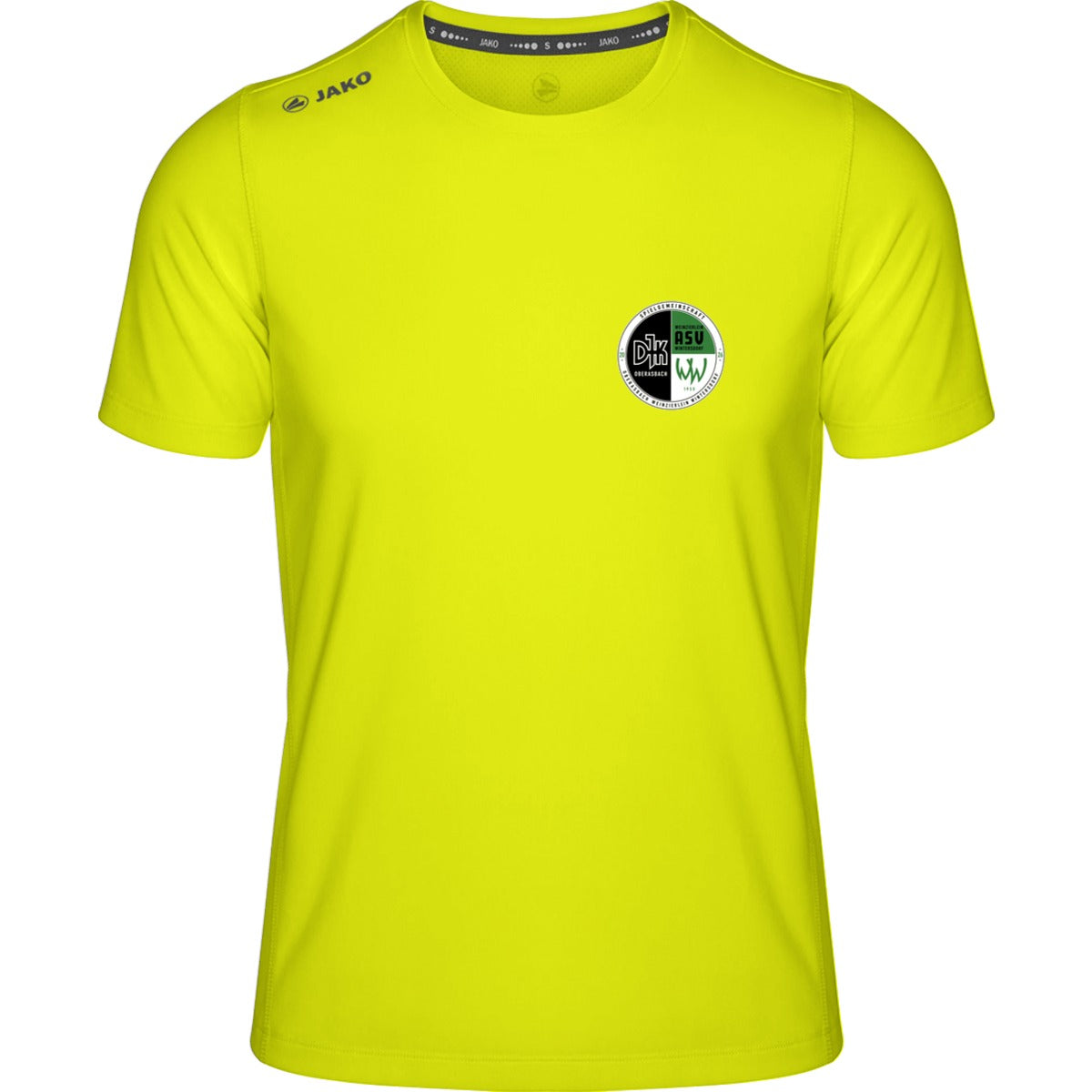 Premium Laufshirt Run 2.0 Herren 6175 – Vereinslogo herzseitig Neongelb Vorderseite