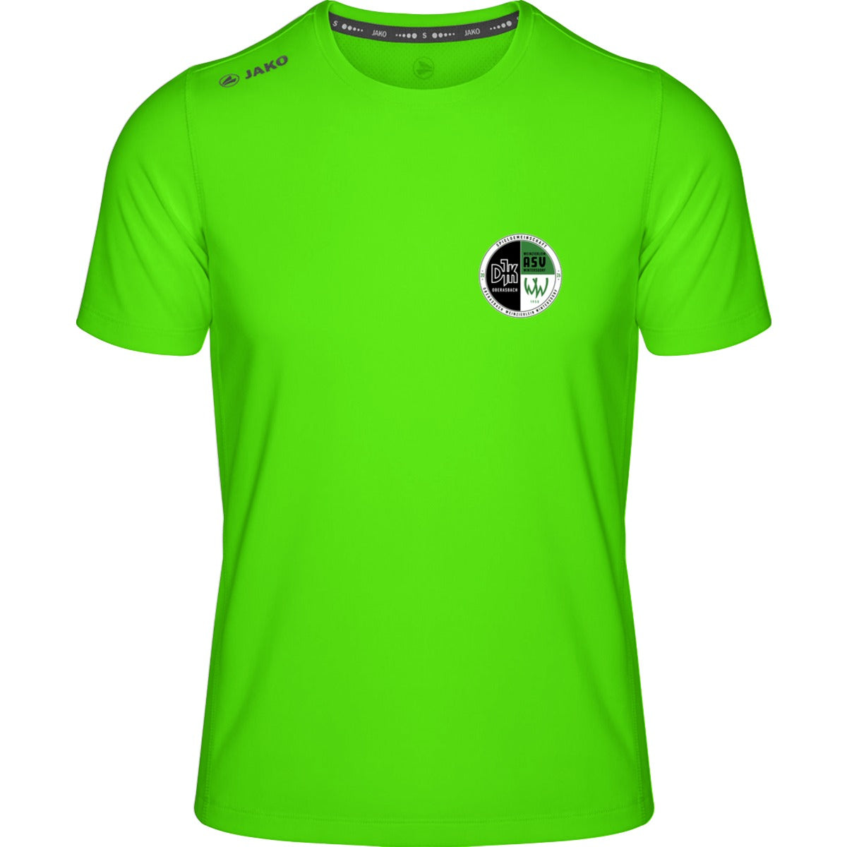 Premium Laufshirt Run 2.0 Herren 6175 – Vereinslogo herzseitig Neongruen Vorderseite