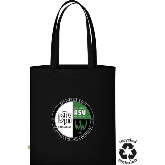 Stofftasche aus recycelten Materialien XT650 – Vereinslogo mittig groß Black Vorderseite