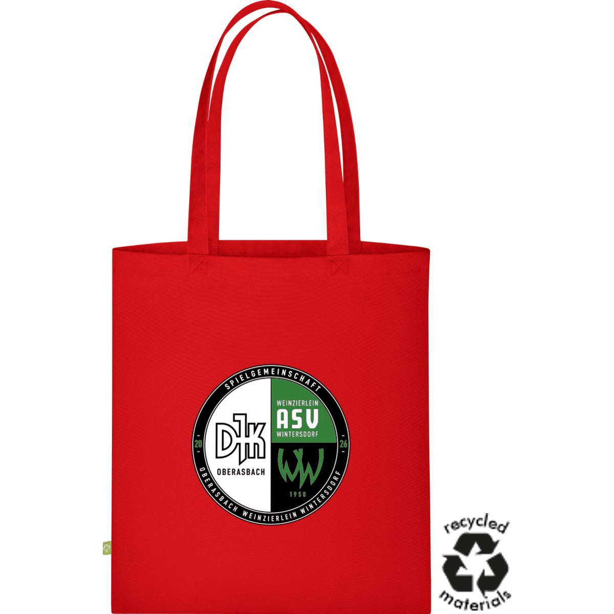 Stofftasche aus recycelten Materialien XT650 – Vereinslogo mittig groß Red Vorderseite