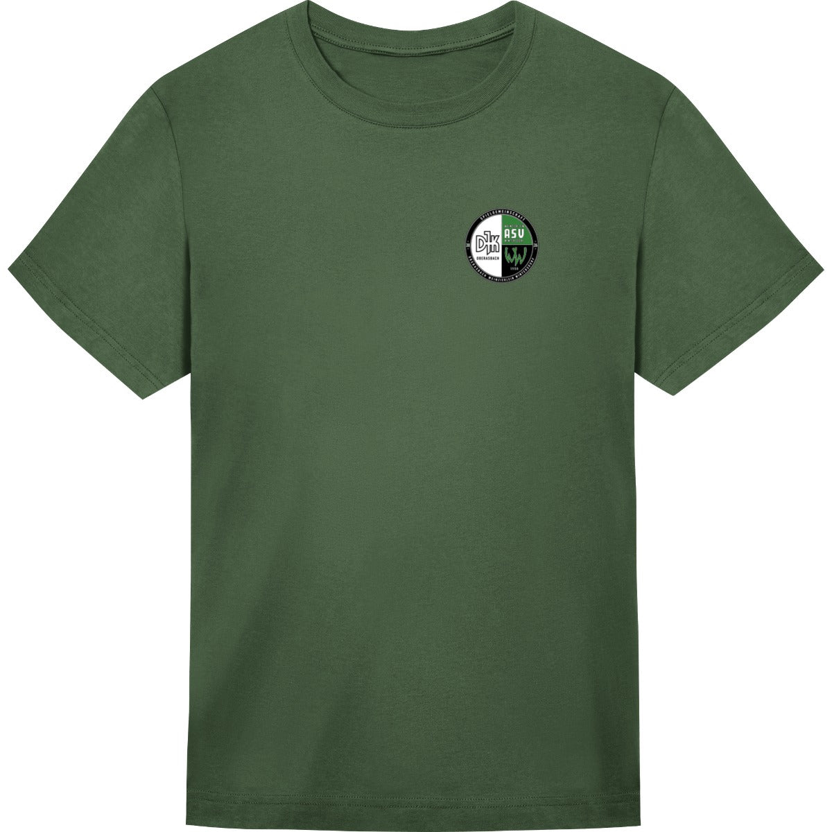 Unisex Oversize T-Shirt JT009 – Vereinslogo herzseitig Earthy Green Vorderseite