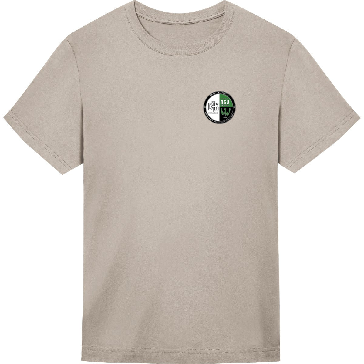 Unisex Oversize T-Shirt JT009 – Vereinslogo herzseitig Natural Stone Vorderseite