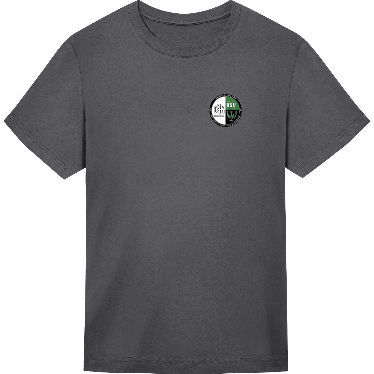 Unisex Oversize T-Shirt JT009 – Vereinslogo herzseitig Shark Grey Vorderseite