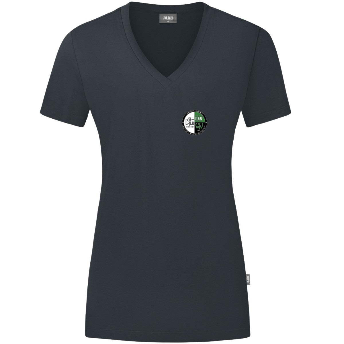 JAKO Damen T-Shirt Organic C6120W – Vereinslogo herzseitig Anthrazit Vorderseite