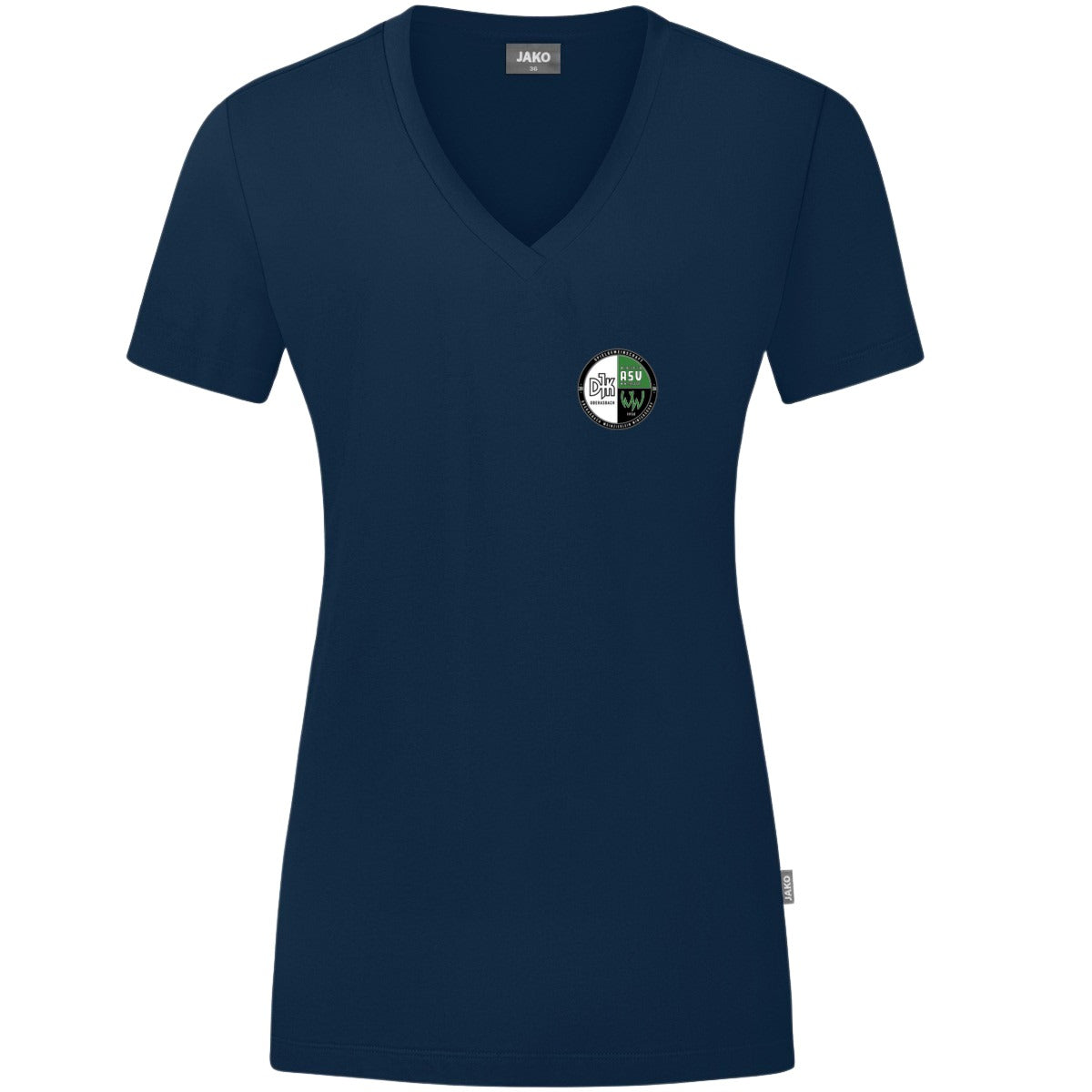 JAKO Damen T-Shirt Organic C6120W – Vereinslogo herzseitig Marine Vorderseite