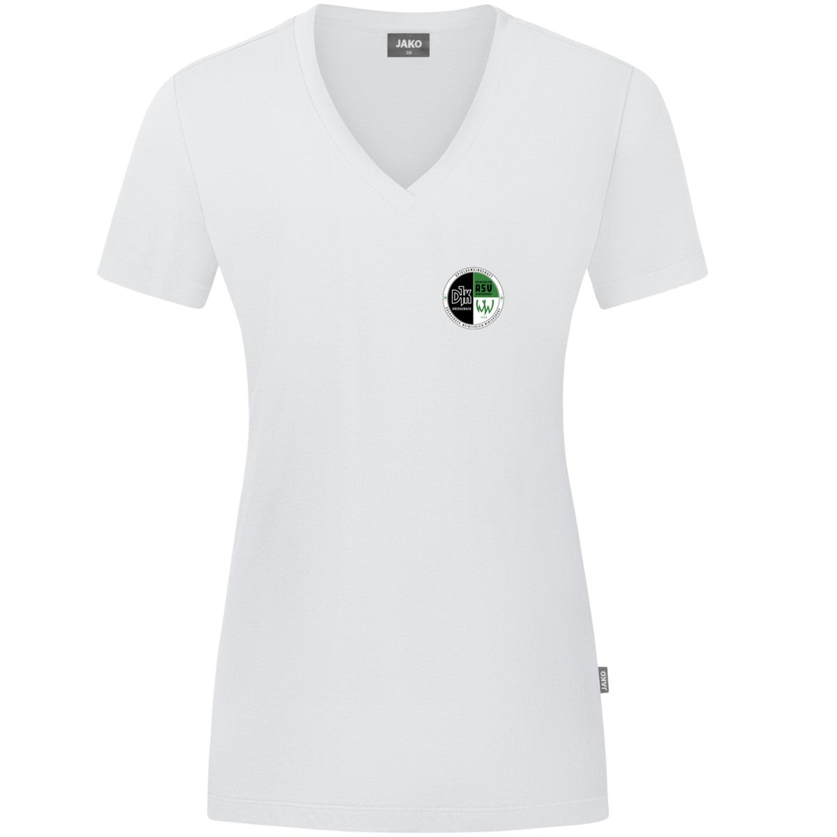 JAKO Damen T-Shirt Organic C6120W – Vereinslogo herzseitig Weiß Vorderseite
