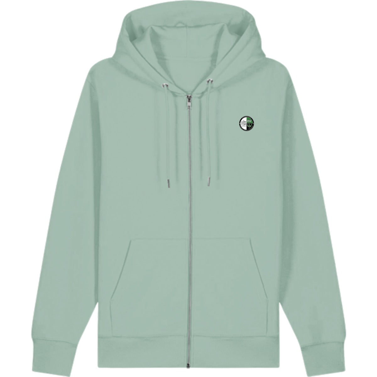 Zip Hoodie Cultivator 2.0 STSU179 – Vereinslogo herzseitig Aloe Vorderseite
