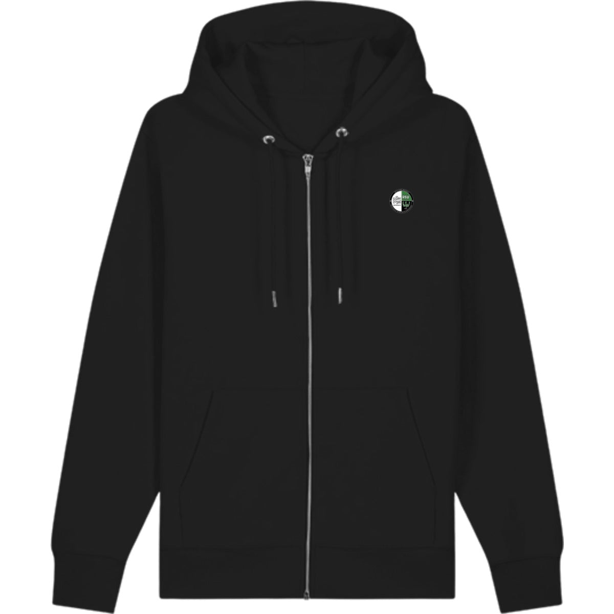 Zip Hoodie Cultivator 2.0 STSU179 – Vereinslogo herzseitig Black Vorderseite