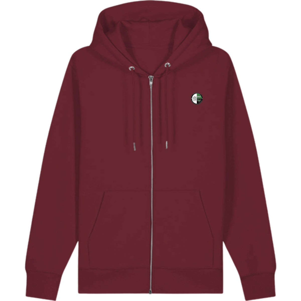 Zip Hoodie Cultivator 2.0 STSU179 – Vereinslogo herzseitig Burgundy Vorderseite