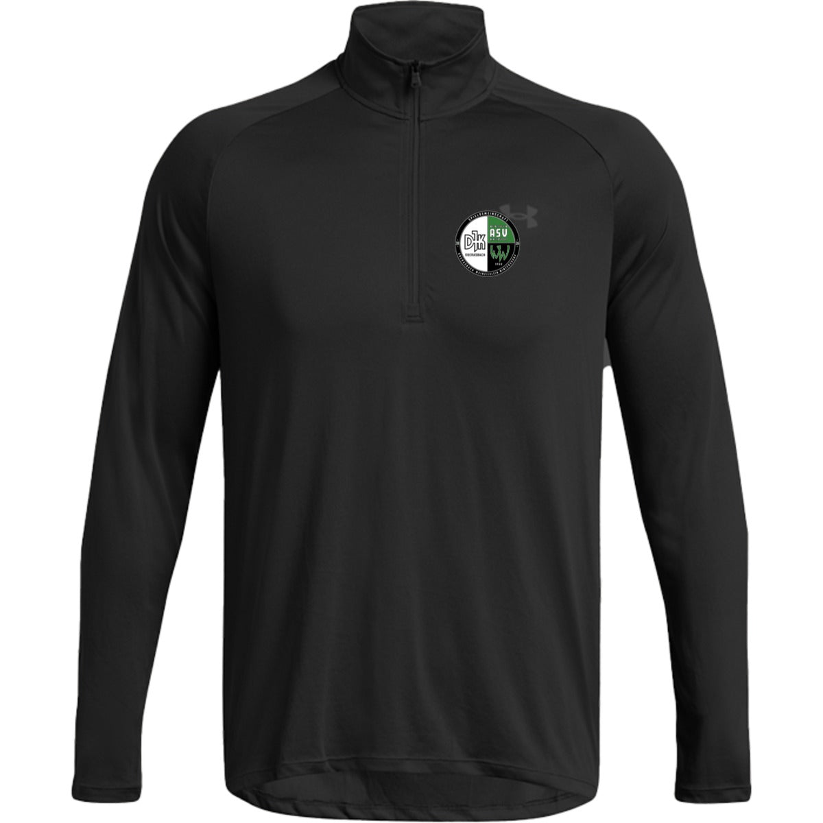 Herren UA Tech 2.0 Langarm-Oberteil mit ½ Zip UA004 1328495 – Vereinslogo herzseitig Black Vorderseite