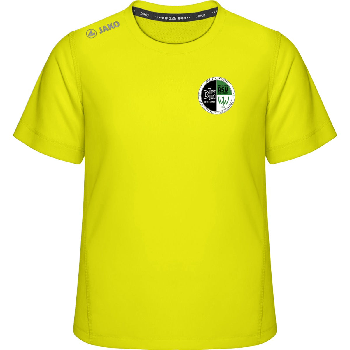 Premium Laufshirt Run 2.0 Kinder 6175K – Vereinslogo herzseitig Neongelb Vorderseite
