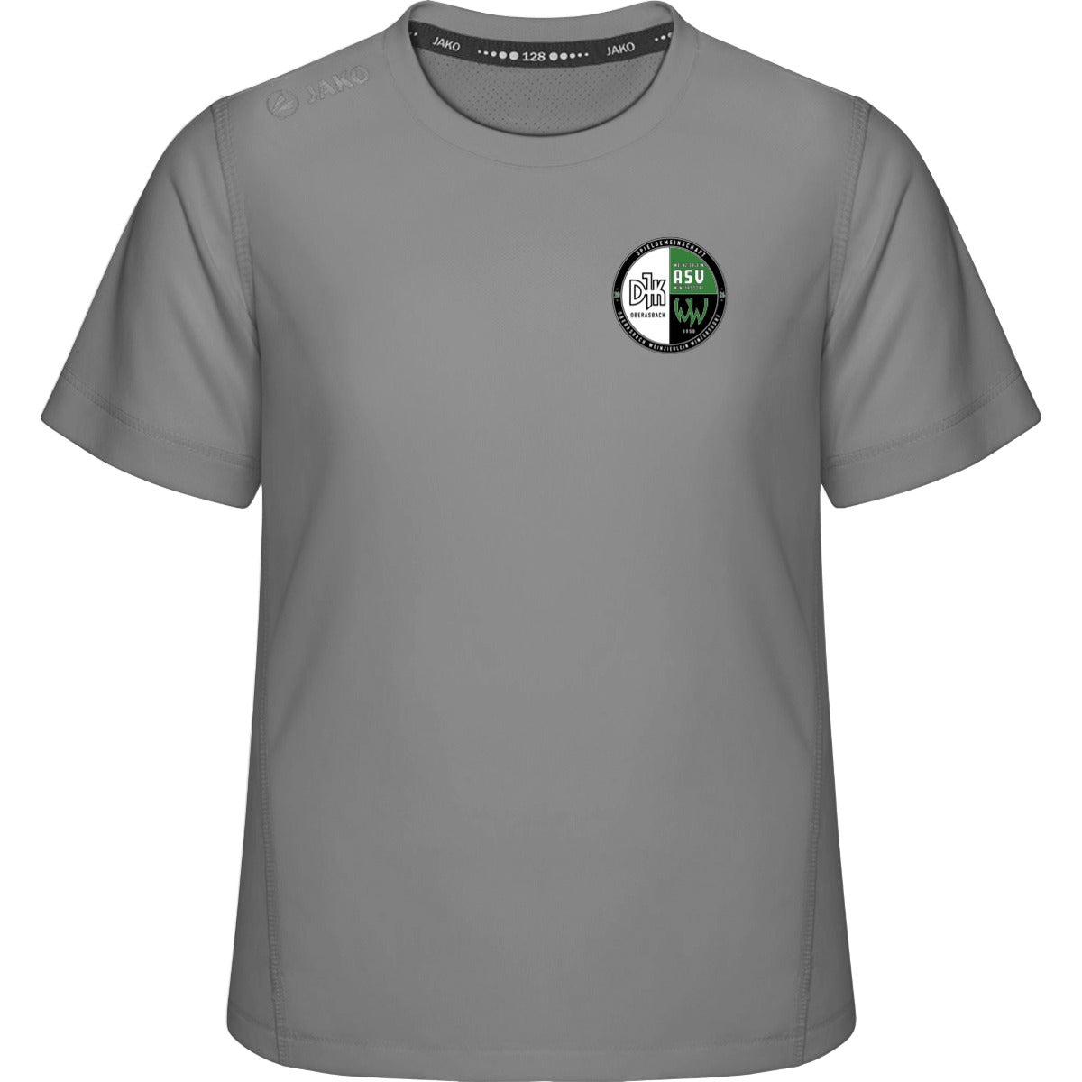 Premium Laufshirt Run 2.0 Kinder 6175K – Vereinslogo herzseitig Steingrau Vorderseite