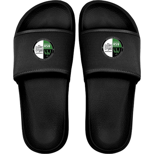 Badelatsche Cool Sliders JC092 – Vereinslogo mittig groß Jet Black Vorderseite