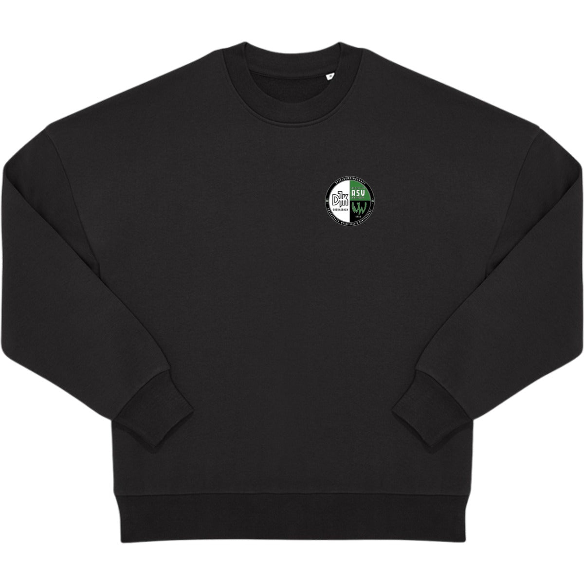 Unisex Influence Crew Sweatshirt WG001 – Vereinslogo herzseitig Black Vorderseite