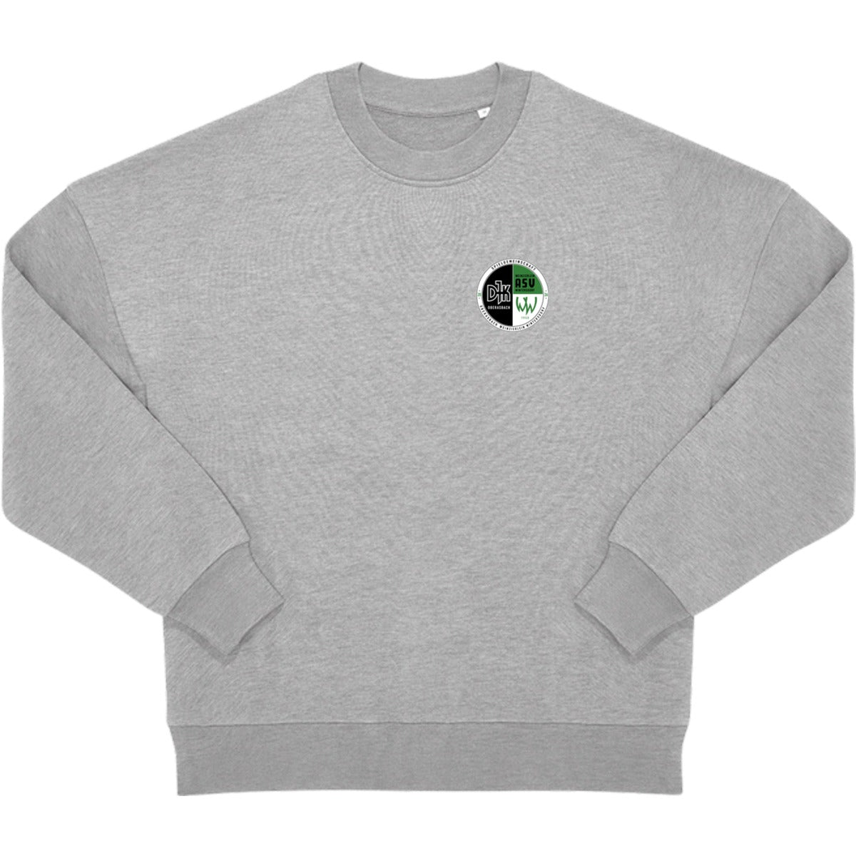 Unisex Influence Crew Sweatshirt WG001 – Vereinslogo herzseitig Sport Grey Heather Vorderseite
