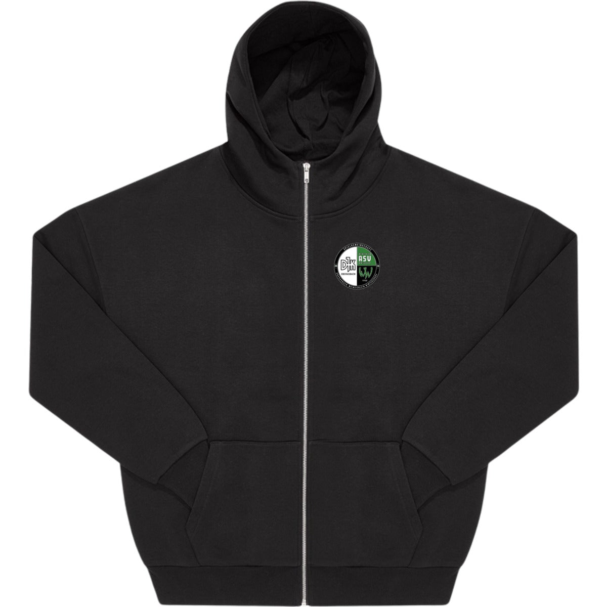 Influence Zip Hood WG003 – Vereinslogo herzseitig Black Vorderseite