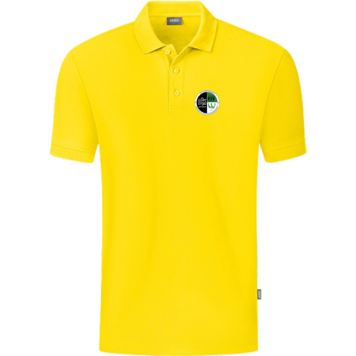 JAKO Polo Organic C6320 – Vereinslogo herzseitig Citro Vorderseite