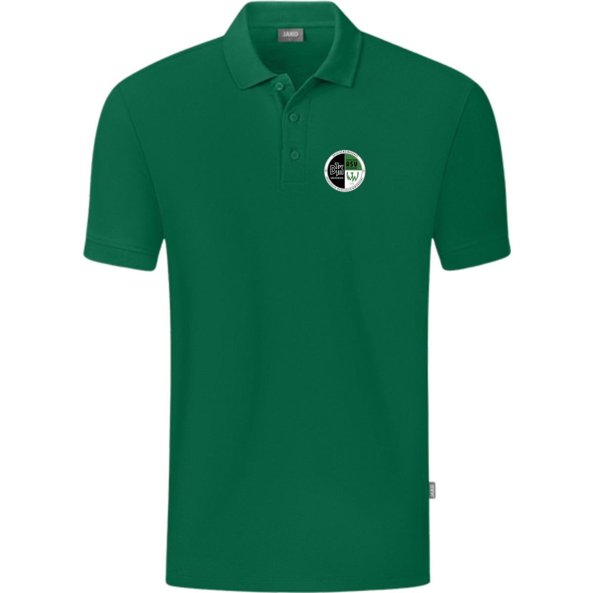 JAKO Polo Organic C6320 – Vereinslogo herzseitig Grün Vorderseite