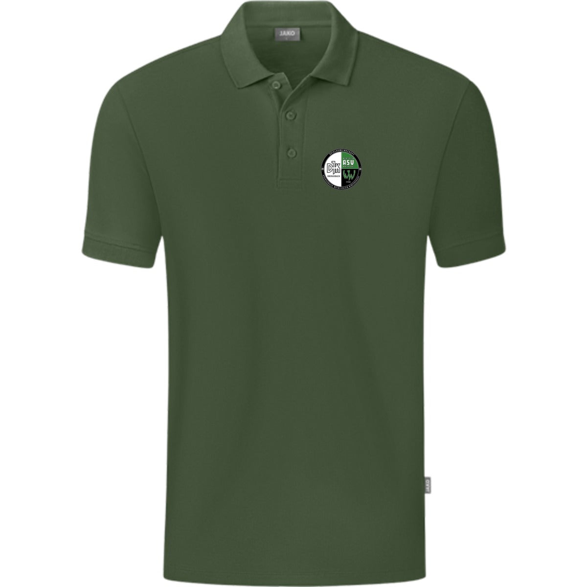 JAKO Polo Organic C6320 – Vereinslogo herzseitig Oliv Vorderseite