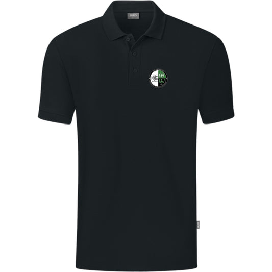 JAKO Polo Organic C6320 – Vereinslogo herzseitig Schwarz Vorderseite