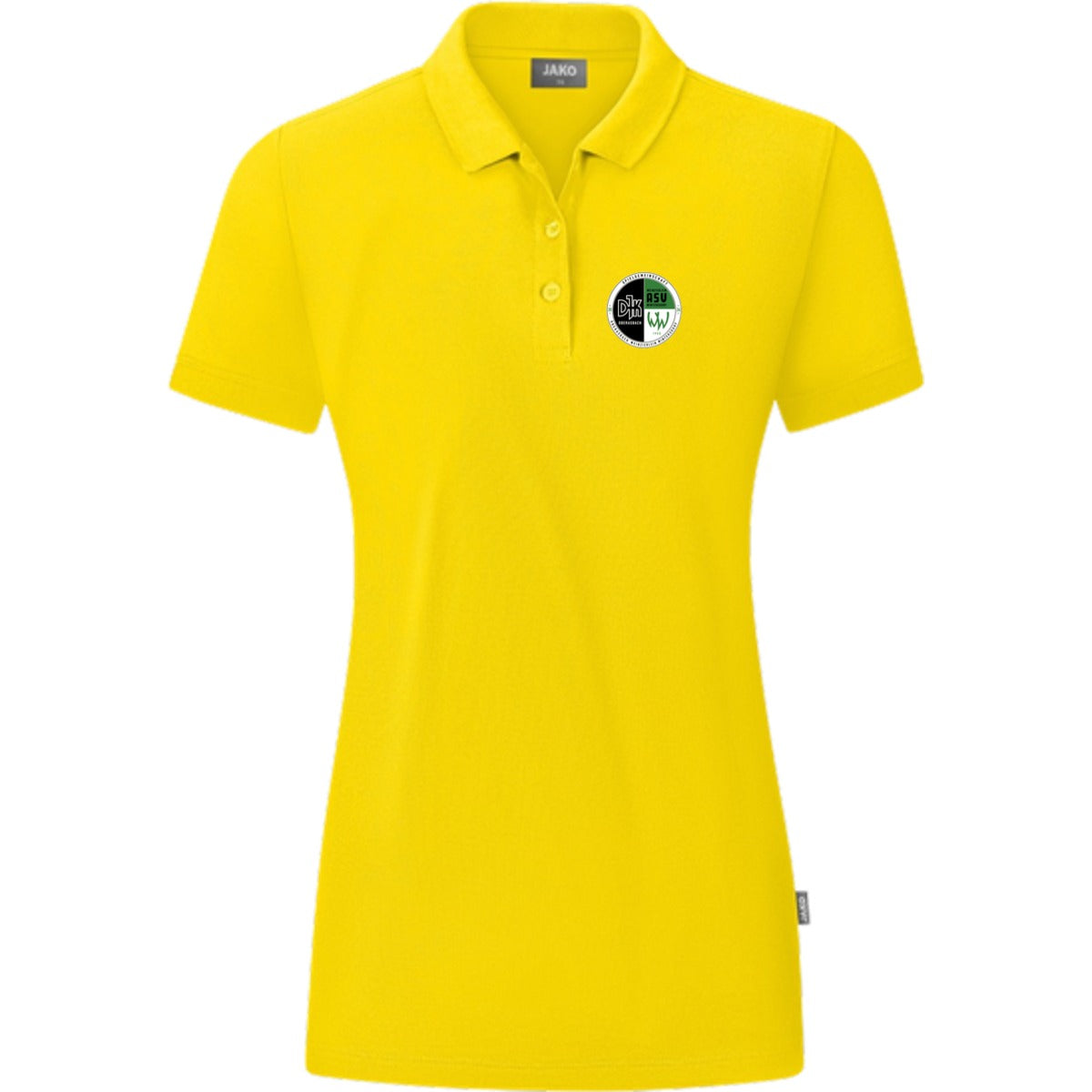JAKO Polo Organic C6320W – Vereinslogo herzseitig Citro Vorderseite