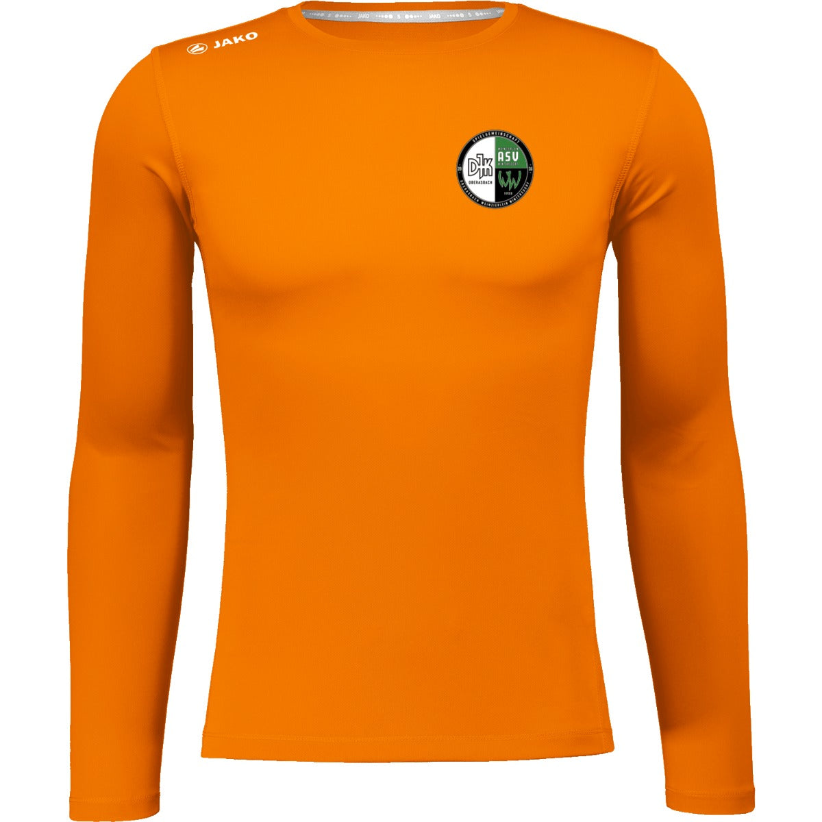 6475M-Herren-LSL – Vereinslogo herzseitig Neonorange Vorderseite